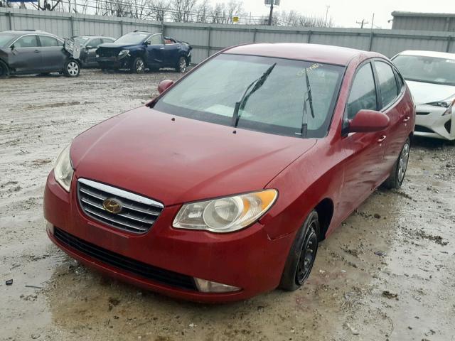 KMHDU46D57U240537 - 2007 HYUNDAI ELANTRA GL RED photo 2