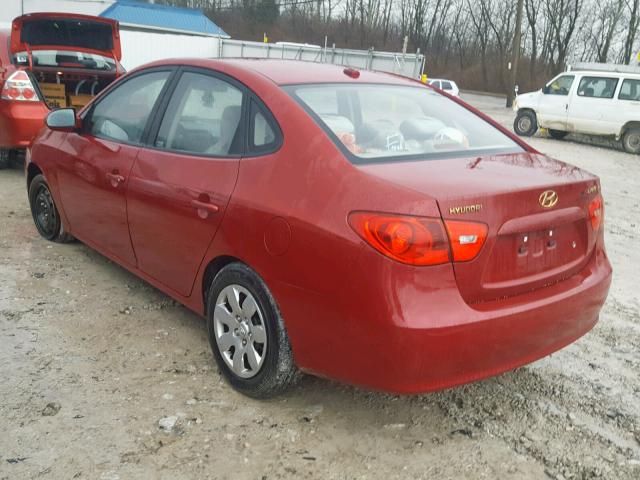 KMHDU46D57U240537 - 2007 HYUNDAI ELANTRA GL RED photo 3