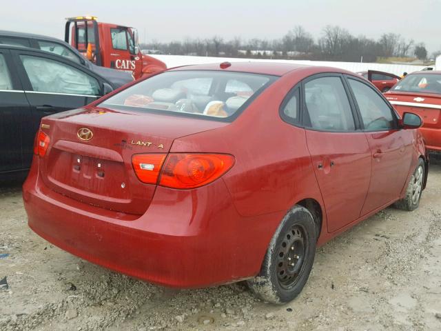 KMHDU46D57U240537 - 2007 HYUNDAI ELANTRA GL RED photo 4