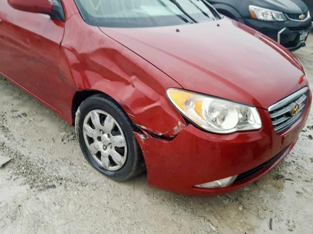 KMHDU46D57U240537 - 2007 HYUNDAI ELANTRA GL RED photo 9