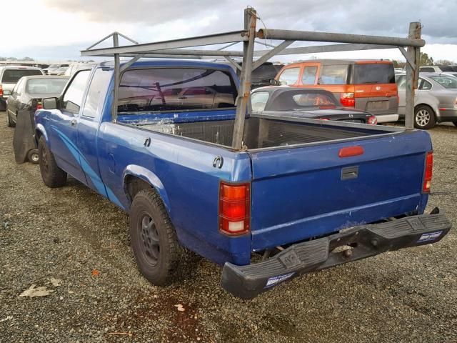 1B7GL23X9SW945295 - 1995 DODGE DAKOTA BLUE photo 3