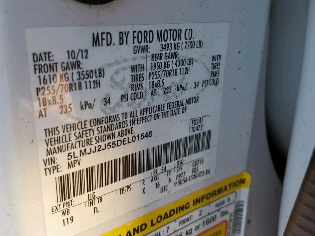 5LMJJ2J55DEL01548 - 2013 LINCOLN NAVIGATOR Ağ foto 10