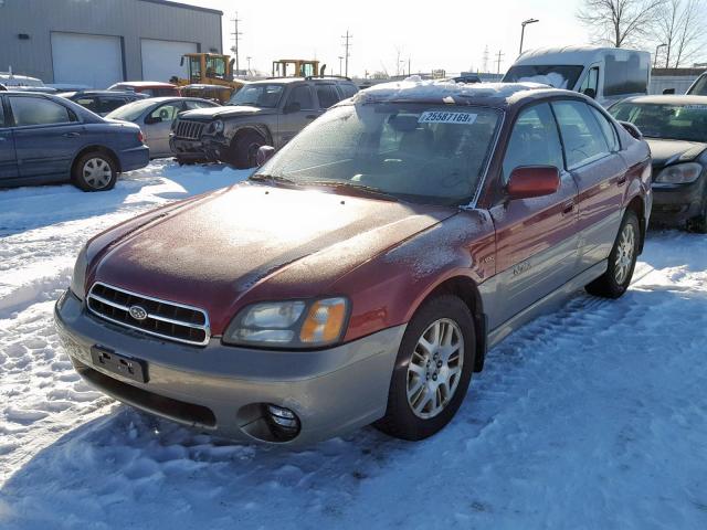 4S3BE896827200893 - 2002 SUBARU LEGACY OUT RED photo 2