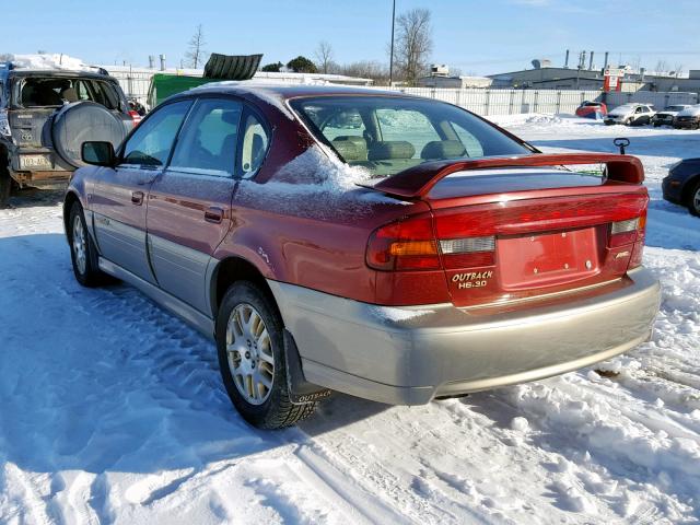 4S3BE896827200893 - 2002 SUBARU LEGACY OUT RED photo 3