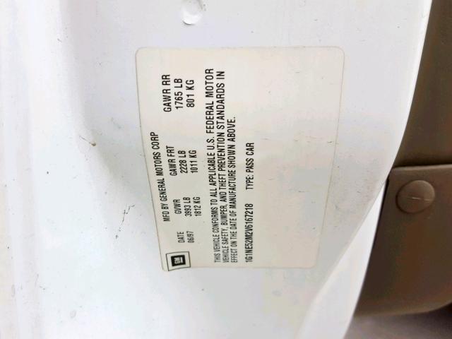 1G1NE52M2V6167218 - 1997 CHEVROLET MALIBU LS WHITE photo 10