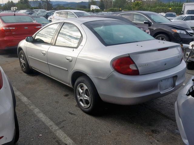 1B3ES46C51D131221 - 2001 DODGE NEON SE SILVER photo 3