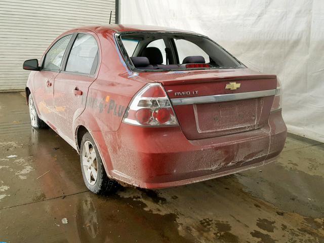 KL1TD56E09B642745 - 2009 CHEVROLET AVEO LS RED photo 3
