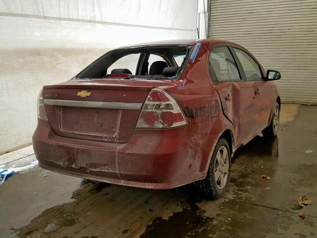 KL1TD56E09B642745 - 2009 CHEVROLET AVEO LS RED photo 4