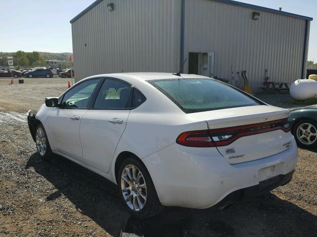 1C3CDFCH7DD327262 - 2013 DODGE DART LIMIT WHITE photo 3