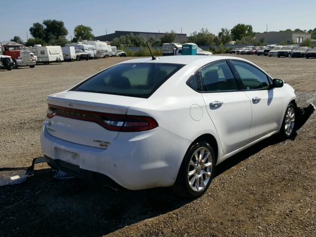 1C3CDFCH7DD327262 - 2013 DODGE DART LIMIT WHITE photo 4