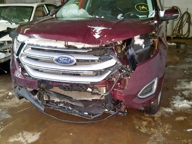 2FMPK4K8XHBB56734 - 2017 FORD EDGE TITAN BURGUNDY photo 9