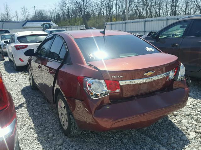 1G1PA5SH5D7103707 - 2013 CHEVROLET CRUZE LS BURGUNDY photo 3