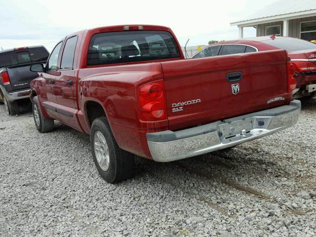 1D7HE48K06S533017 - 2006 DODGE DAKOTA QUA RED photo 3