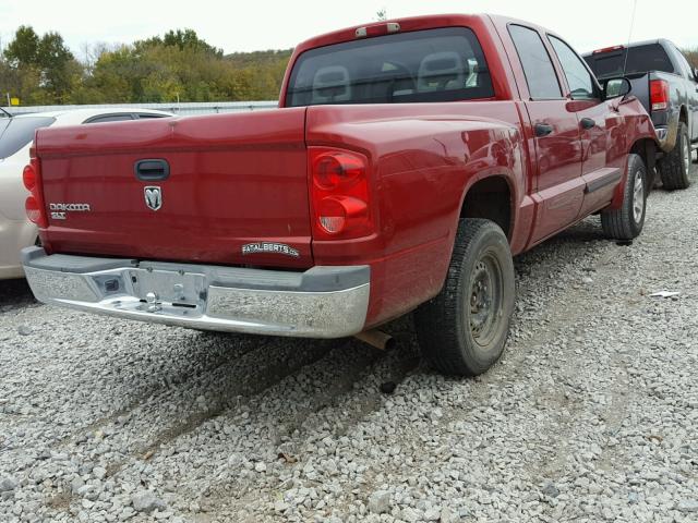 1D7HE48K06S533017 - 2006 DODGE DAKOTA QUA RED photo 4