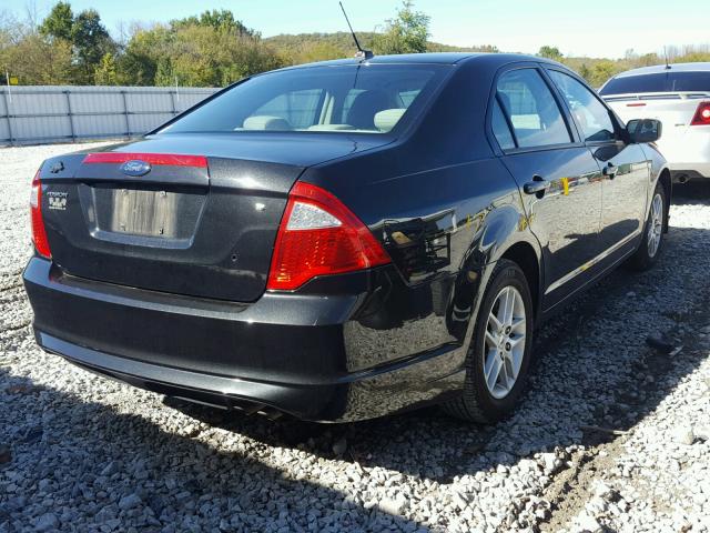 3FAHP0GA5AR158757 - 2010 FORD FUSION S BLACK photo 4