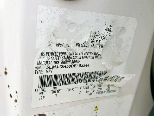 5LMJJ2H58DEL02344 - 2013 LINCOLN NAVIGATOR 白色 照片 10