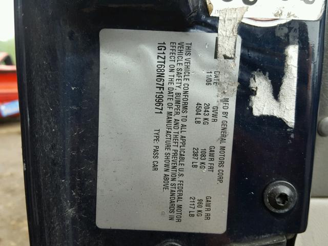 1G1ZT68N67F199671 - 2007 CHEVROLET MALIBU MAX 蓝色 照片 10