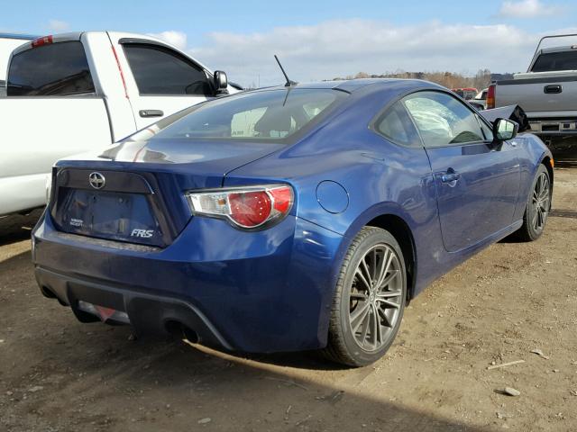 JF1ZNAA14D2719502 - 2013 TOYOTA SCION FR-S BLUE photo 4