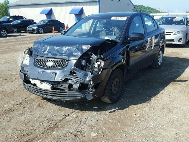 KNADE123076270253 - 2007 KIA RIO BASE BLACK photo 2