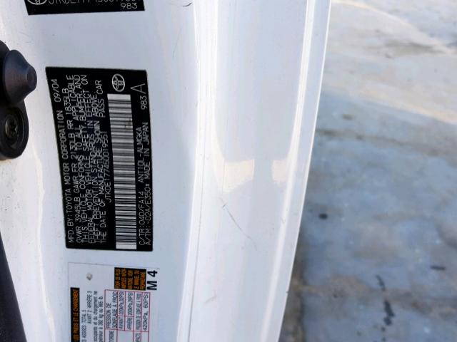 JTKDE177450019551 - 2005 TOYOTA SCION TC 白色 照片 10