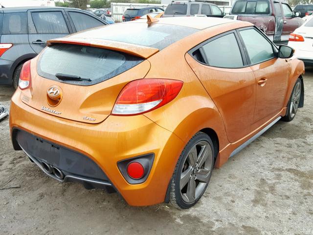 KMHTC6AE3FU237449 - 2015 HYUNDAI VELOSTER T ORANGE photo 4