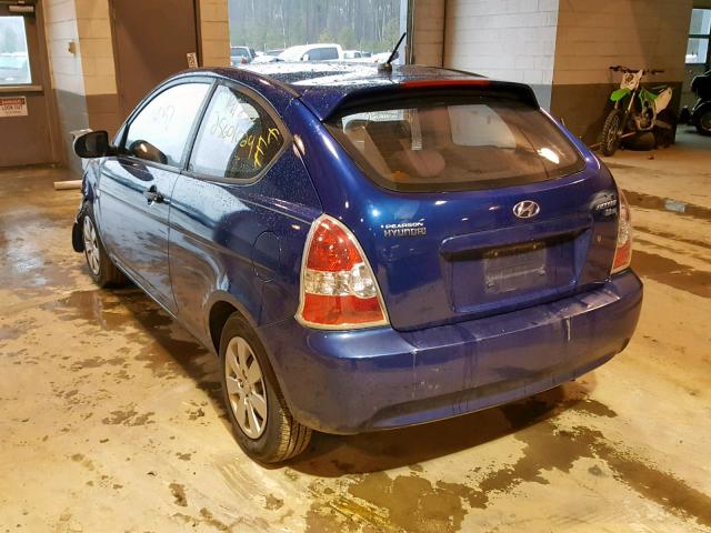 KMHCM3AC6AU163477 - 2010 HYUNDAI ACCENT BLU BLUE photo 3