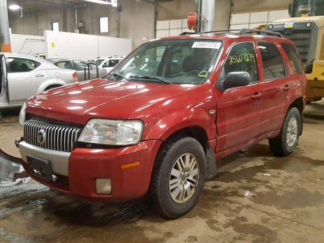 4M2YU91137KJ02999 - 2007 MERCURY MARINER LU RED photo 2