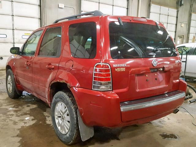 4M2YU91137KJ02999 - 2007 MERCURY MARINER LU RED photo 3