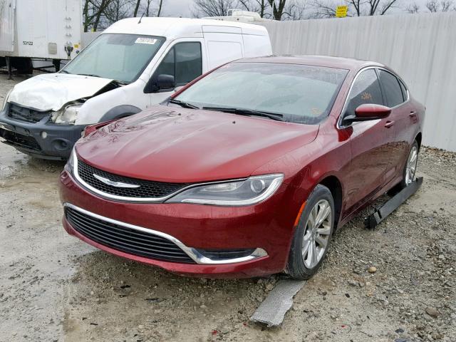 1C3CCCAB9FN537990 - 2015 CHRYSLER 200 LIMITE BURGUNDY photo 2