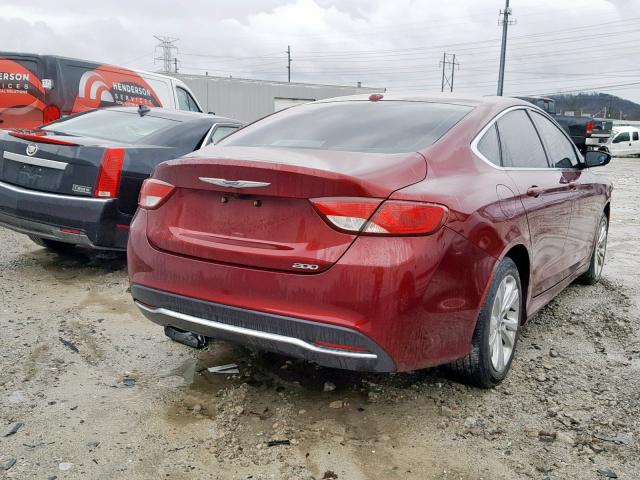 1C3CCCAB9FN537990 - 2015 CHRYSLER 200 LIMITE BURGUNDY photo 4