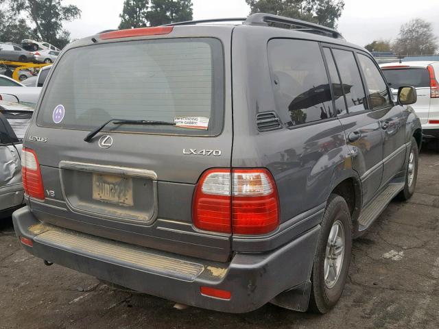 JT6HT00W1Y0103901 - 2000 LEXUS LX 470 GRAY photo 4