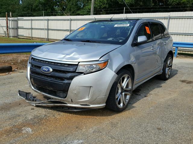 2FMDK3AKXCBA77230 - 2012 FORD EDGE SPORT SILVER photo 2