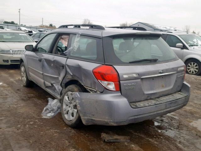 4S4BP60C087364144 - 2008 SUBARU OUTBACK GRAY photo 3