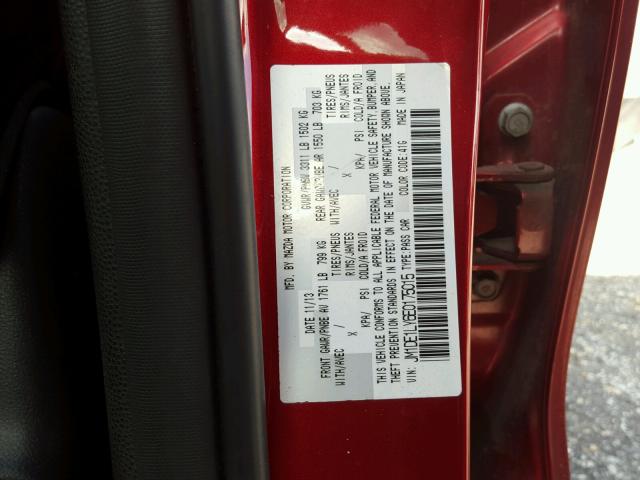 JM1DE1LY6E0175015 - 2014 MAZDA MAZDA2 TOU RED photo 10