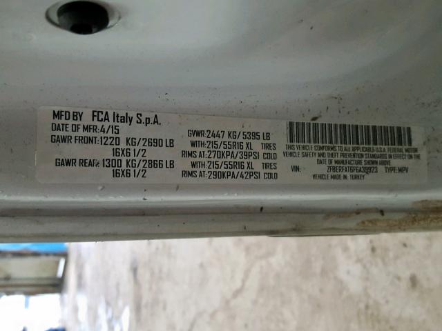 ZFBERFAT6F6A39923 - 2015 RAM PROMASTER 白色 照片 10