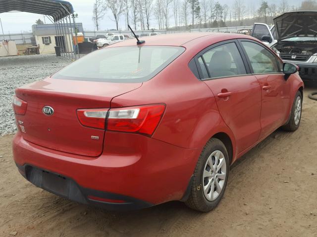 KNADM4A39D6182044 - 2013 KIA RIO LX RED photo 4