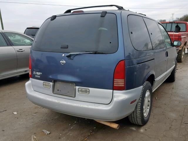 4N2ZN1113WD809335 - 1998 NISSAN QUEST XE BLUE photo 4