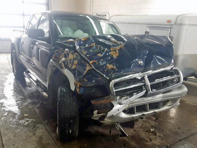 1D7HG48N04S627898 - 2004 DODGE DAKOTA QUA BLUE photo 1