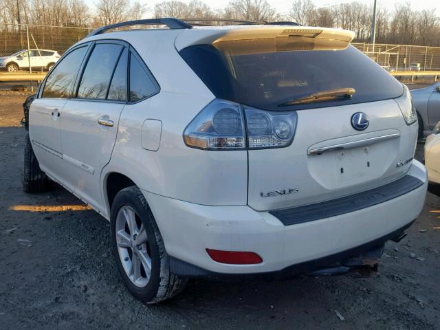 JTJHW31U682853746 - 2008 LEXUS RX 400H WHITE photo 3