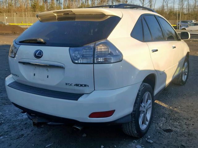 JTJHW31U682853746 - 2008 LEXUS RX 400H WHITE photo 4