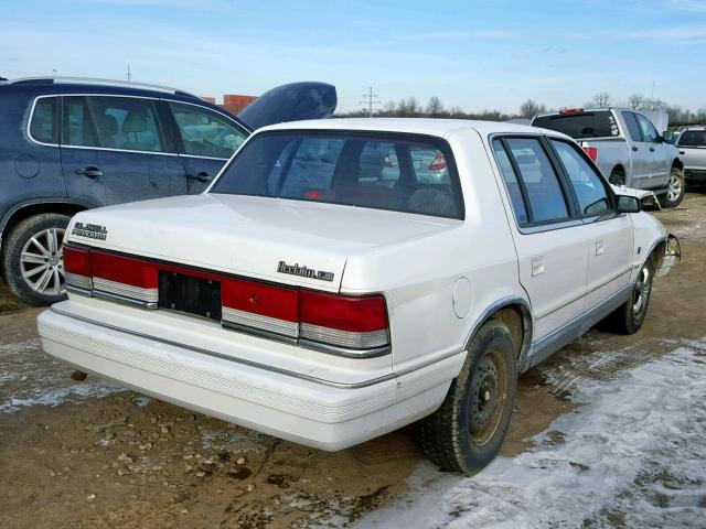 1P3XA563XMF546690 - 1991 PLYMOUTH ACCLAIM LE WHITE photo 4