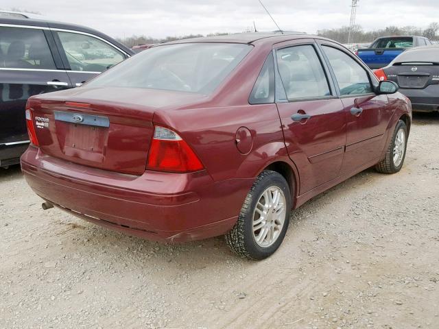 1FAFP34N77W236882 - 2007 FORD FOCUS ZX4 BURGUNDY photo 4