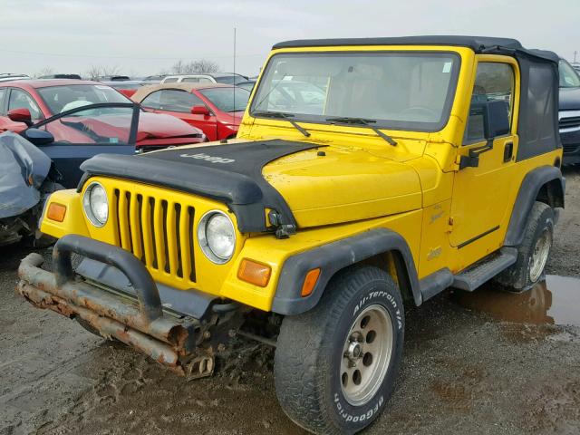 1J4FA49SX1P364481 - 2001 JEEP WRANGLER / YELLOW photo 2