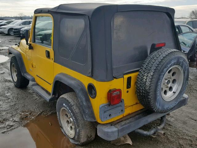 1J4FA49SX1P364481 - 2001 JEEP WRANGLER / YELLOW photo 3