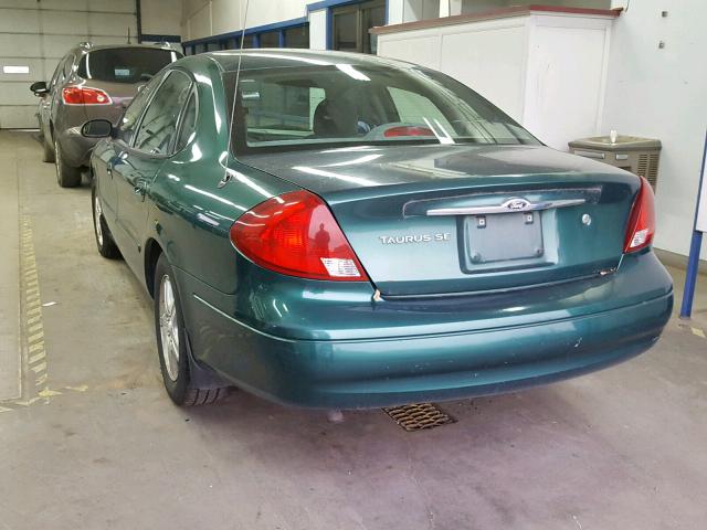 1FAFP56S3YG128317 - 2000 FORD TAURUS SEL GREEN photo 3