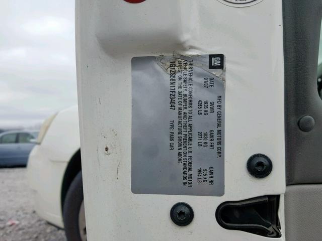 1G1ZS58N17F234047 - 2007 CHEVROLET MALIBU LS WHITE photo 10