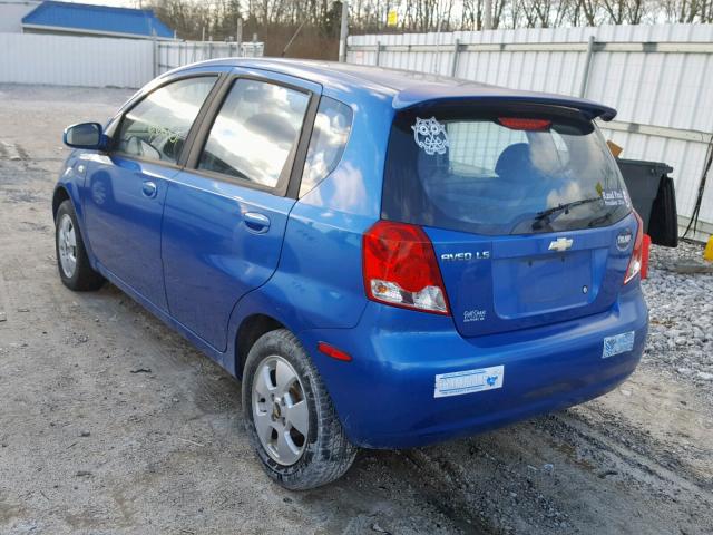 KL1TD66686B601709 - 2006 CHEVROLET AVEO BASE BLUE photo 3