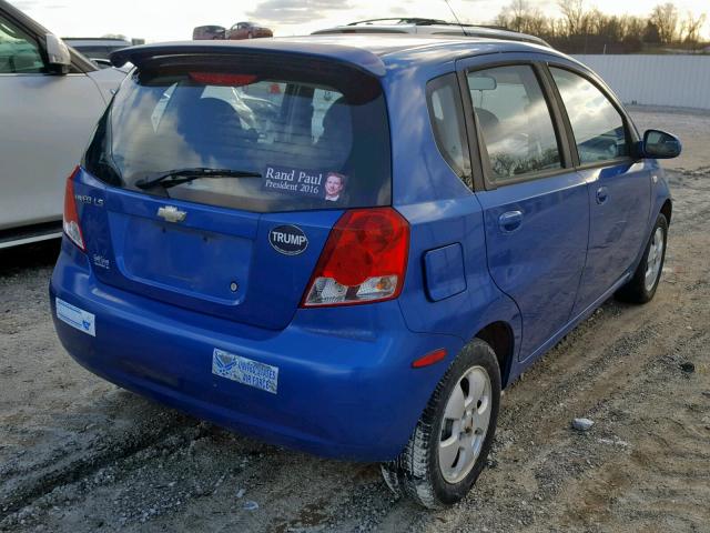 KL1TD66686B601709 - 2006 CHEVROLET AVEO BASE BLUE photo 4