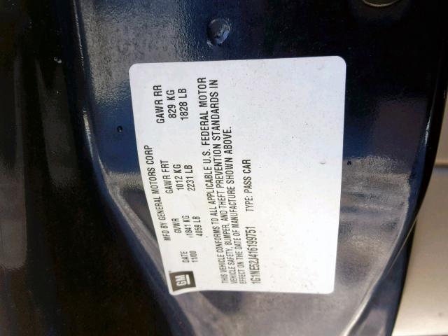 1G1NE52J416199751 - 2001 CHEVROLET MALIBU LS BLUE photo 10