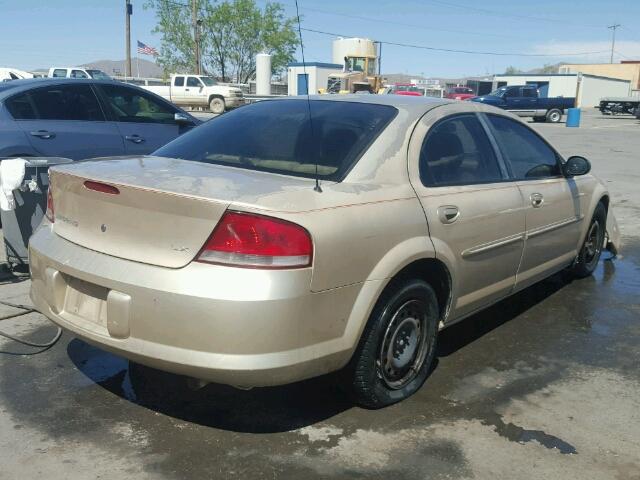 1C3EL46X11N659920 - 2001 CHRYSLER SEBRING LX GOLD photo 4